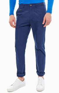 Синие хлопковые брюки чиносы Guess