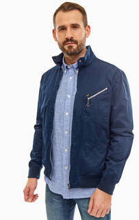 Синяя хлопковая куртка с карманами Lee