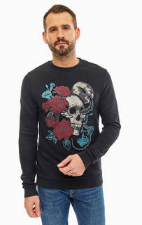 Черный свитшот с цветочной вышивкой Jack & Jones