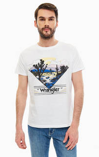 Белая футболка из хлопка с принтом Wrangler