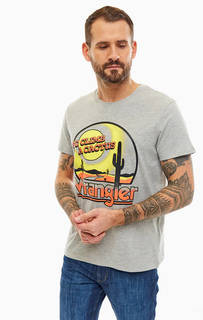 Серая футболка из хлопка с принтом Wrangler