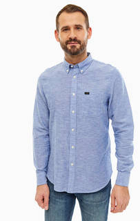Синяя хлопковая рубашка с карманом Lee