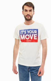 Хлопковая футболка с принтом Jack & Jones