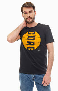 Футболка из хлопка с фактурным принтом Jack & Jones