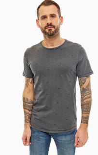 Серая футболка из хлопка с вышивкой Jack & Jones