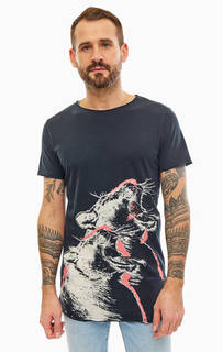 Хлопковая футболка удлиненного кроя Jack & Jones