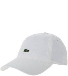 Белая хлопковая бейсболка Lacoste