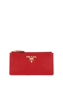 Красный кожаный футляр для документов Prada