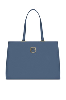 Синяя кожаная сумка Belvedere Furla