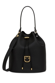 Черная кожаная сумка Corona Furla