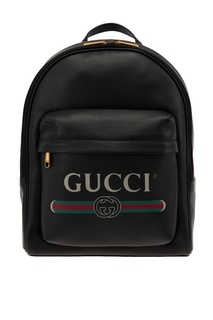 Черный рюкзак с винтажным логотипом Gucci