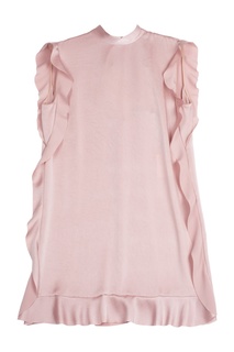 Розовый атласный топ с рюшами RED Valentino