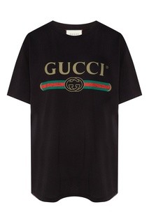 Футболка с логотипом по центру Gucci