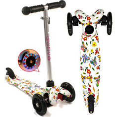 Самокат 3-х колесный Triumf Active Mini Up Flash Print SKL-06AHP butterfly (во3221-6)