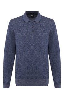 Поло из смеси хлопка и льна BOSS