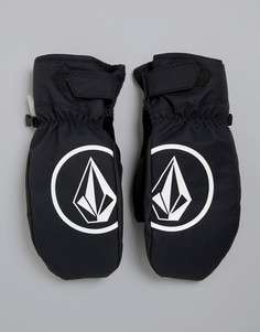 Черные варежки для сноубординга с принтом Volcom Nyle - Черный