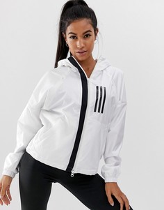 Белая ветровка с тремя полосками adidas Training - Белый