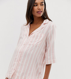 Пижамная рубашка в полоску ASOS DESIGN Maternity mix & match - Розовый