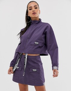 Укороченная фиолетовая куртка с карманами adidas Originals RYV - Фиолетовый