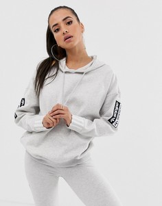 Серый удлиненный худи adidas Originals - RYV - Серый