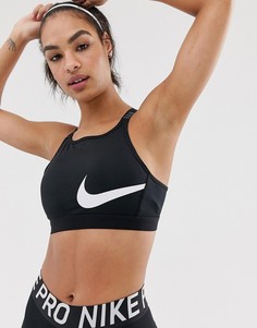 Черный классический бюстгальтер с логотипом Nike Training - Черный