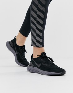 Черные кроссовки Nike Running Epic React Flyknit - 2 - Черный