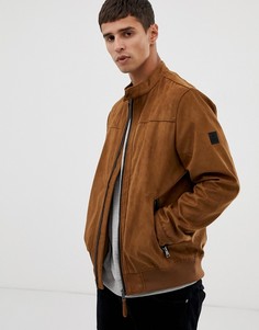 Светло-коричневая куртка из искусственной замши Tom Tailor - Рыжий