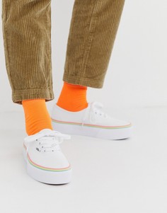 Кеды на платформе с радужной отделкой Vans Authentic - Белый