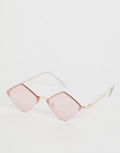 Солнцезащитные очки в полуоправе ASOS DESIGN - Золотой