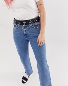 Разноцветный набедренный ремень с дизайном цепочки и кольца ASOS DESIGN - Черный