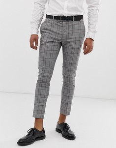 Серые строгие брюки в клетку River Island - Серый