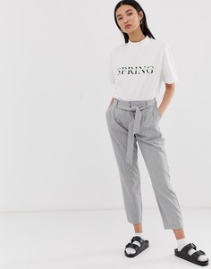 Брюки в клетку с поясом Selected Femme - Мульти