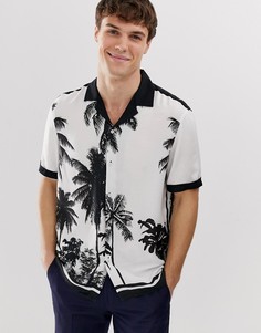 Черная рубашка с пальмовым принтом Burton Menswear - Черный