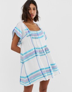 Свободное платье в полоску Free People Barcelona - Белый