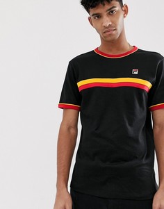 Черная футболка в полоску Fila Razee - Черный