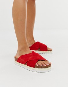 Кожаные сандалии с перекрестными ремешками Vero Moda - Красный