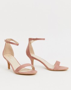Легкие розовые босоножки на каблуке-рюмочке Glamorous - Розовый