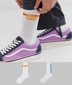 Набор из 2 пар спортивных носков с надписью relax & take it easy ASOS DESIGN - Мульти