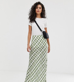 Клетчатая юбка макси с разрезом ASOS DESIGN Tall - Мульти