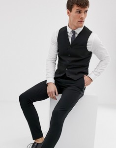 Черный приталенный жилет ASOS DESIGN - Черный