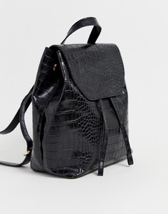 Рюкзак с отделкой под кожу крокодила ASOS DESIGN - Черный