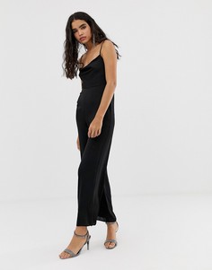 Черный комбинезон со свободным воротом Miss Selfridge - Черный