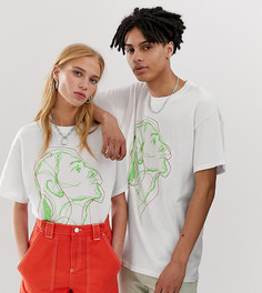 Белая oversize-футболка унисекс с принтом Reclaimed Vintage - Белый
