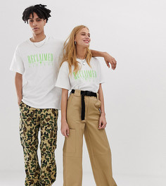 Футболка унисекс с однотонным вышитым логотипом Reclaimed Vintage - Зеленый