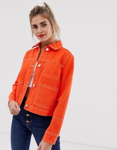 Красная укороченная куртка Bershka - Красный