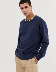 Хлопковый свитшот с окантовкой Jack & Jones Originals - Темно-синий