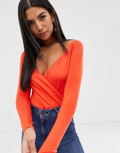 Красное боди с запахом ASOS DESIGN - Красный