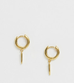 Серьги-кольца из позолоченного серебра Orelia Luxe dagger huggie - Золотой