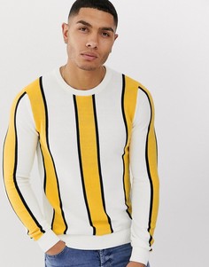 Джемпер с вертикальными полосами горчичного цвета Pull&Bear - Желтый