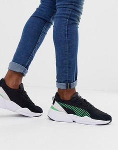 Черные замшевые кроссовки с отделкой колор блок Puma Zeta - Черный